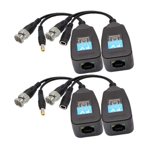 Pair Of Proffessional CAT5 Video & Power Balun, Includes Transmitter & Receiver