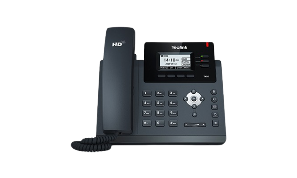 Yealink-T40G-VoIP-SIP-Desktop-Phone-(SIP-T40G),-PoE,-3-Lines,-2-x-Gigabit-Ports,-2.3-Inch-Greyscale-LCD-Display