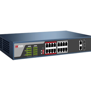 HIKVision 16-ports 100Mbps Managed PoE Switch, 18 x network ports, 16 x PoE ports: 10/100Mbps RJ45 ports