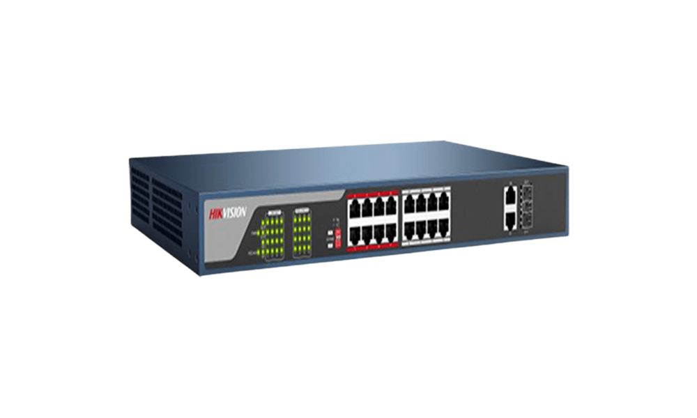 HIKVision-24-ports-100Mbps-Unmanaged-PoE-Switch,-26-x-network-ports,-24-x-PoE-ports--10-100Mbps-RJ45-ports