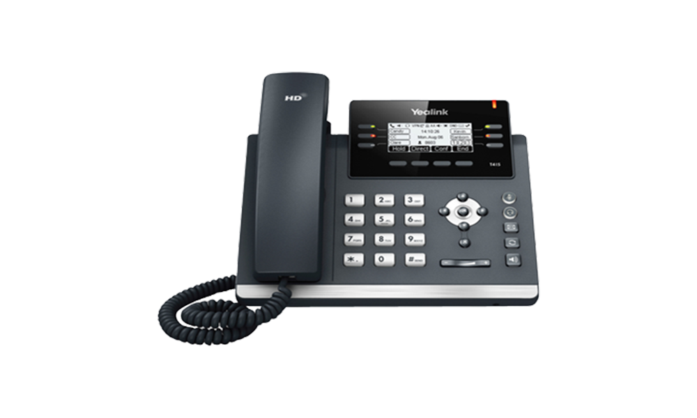 Yealink-T42S-VoIP-SIP-Phone-(SIP-T42S),-12-Lines,-2-x-Gigabit-Ports,-PoE,-2.7-Inch-Greyscale-Display
